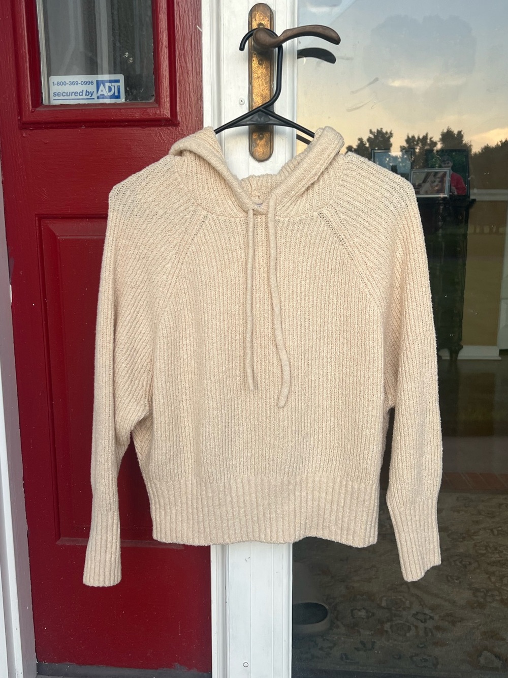 Old Navy Cream Knit Hooded Sweater